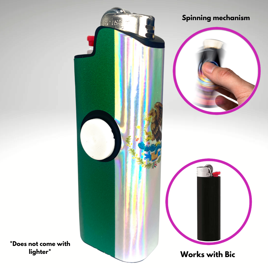 Fidget Spinner Lighter Case (Mexican Flag)