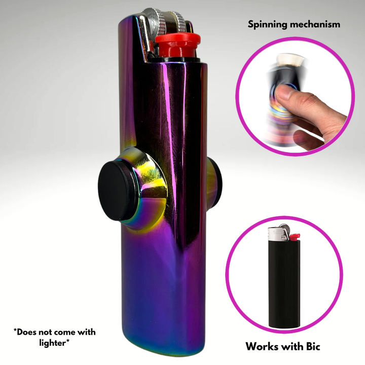 Fidget Spinner Lighter Case (Metal Purple Chromium)
