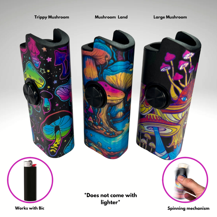 "Mushroom Mania" Fidget Spinner Lighter Case (3-Pack)