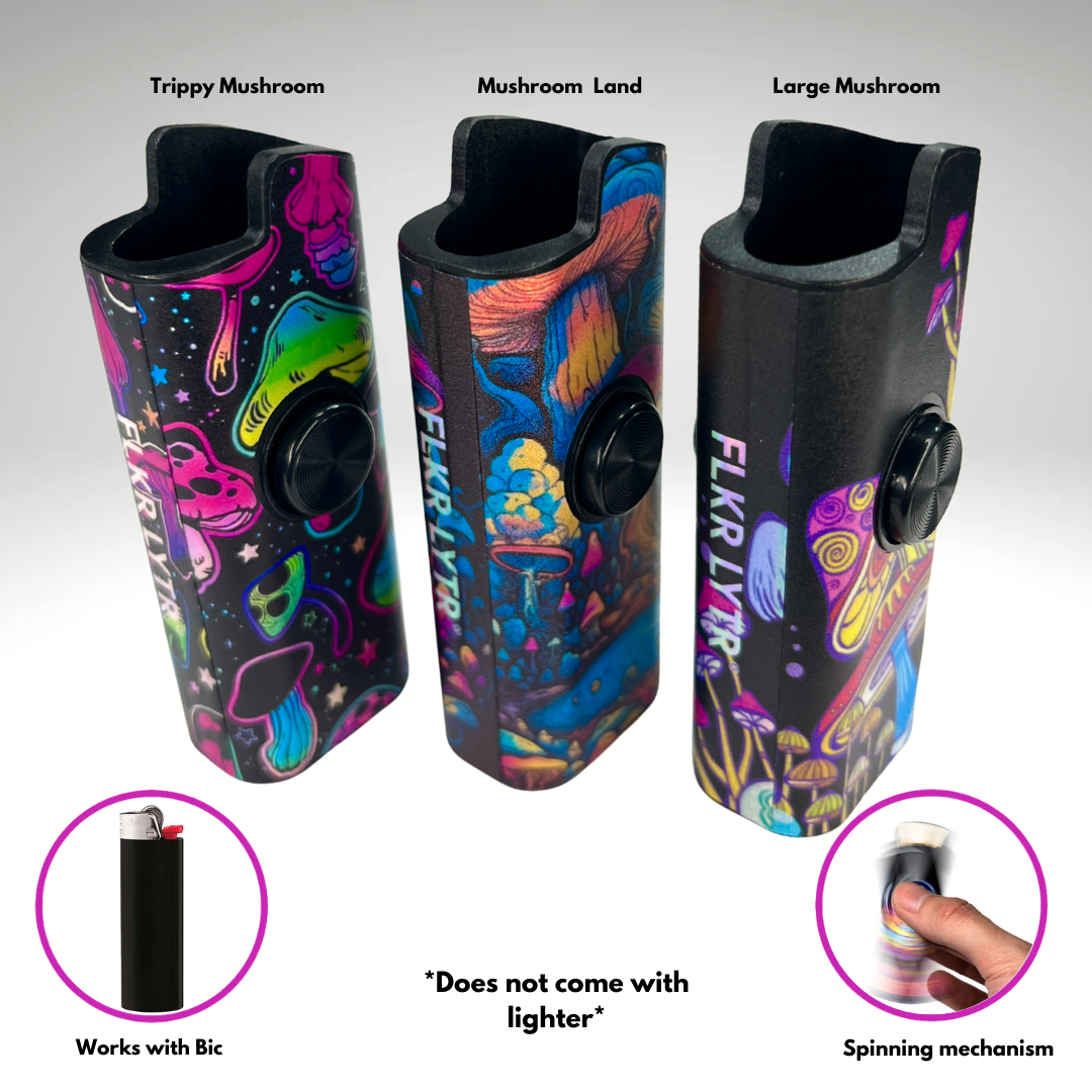 "Mushroom Mania" Fidget Spinner Lighter Case (3-Pack)