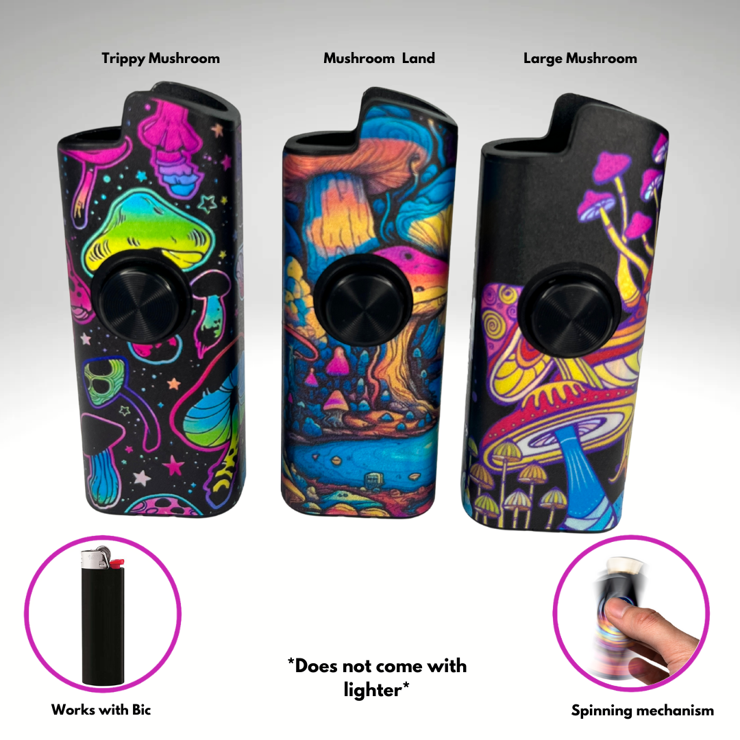 "Mushroom Mania" Fidget Spinner Lighter Case (3-Pack)