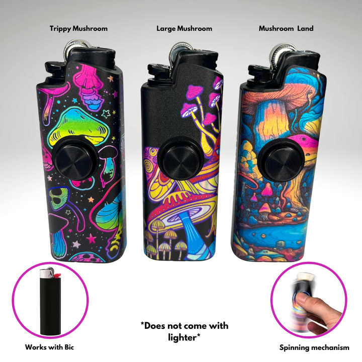 "Mushroom Mania" Fidget Spinner Lighter Case (3-Pack)