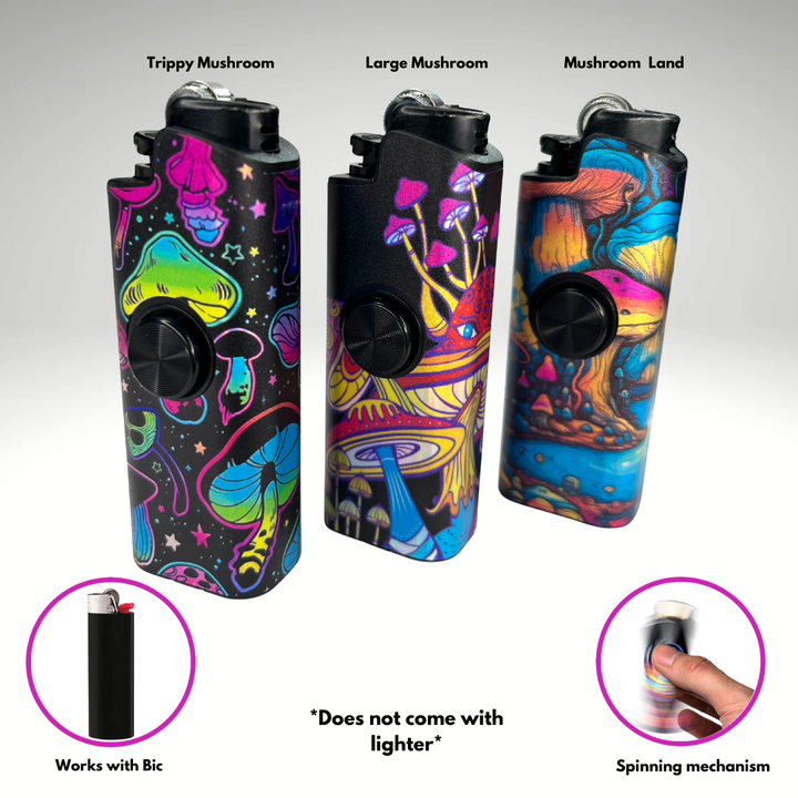 "Mushroom Mania" Fidget Spinner Lighter Case (3-Pack)