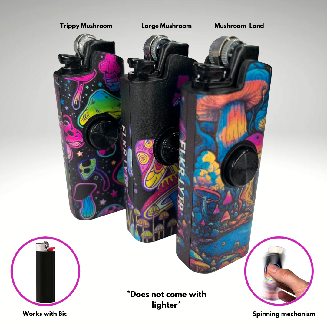 "Mushroom Mania" Fidget Spinner Lighter Case (3-Pack)