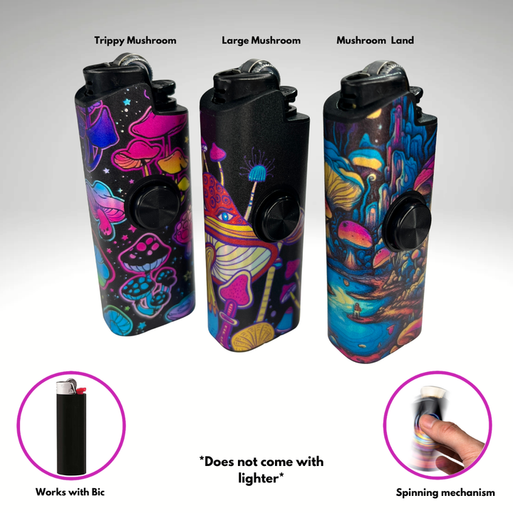 "Mushroom Mania" Fidget Spinner Lighter Case (3-Pack)
