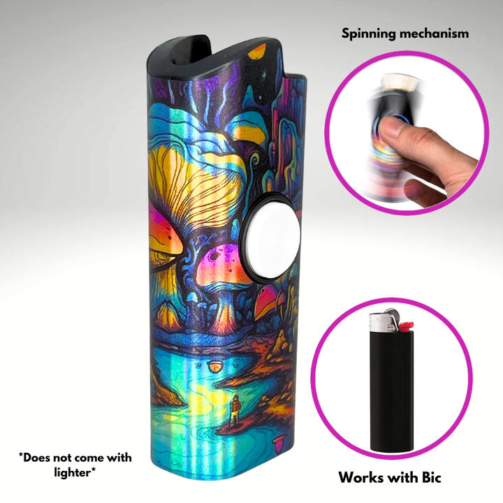 Fidget Spinner Lighter Case (Mushroom Land)
