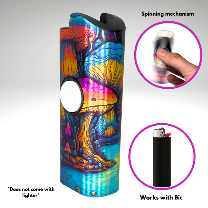Fidget Spinner Lighter Case (Mushroom Land)