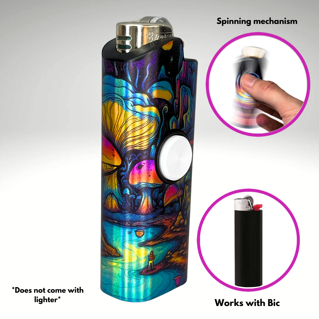 Fidget Spinner Lighter Case (Mushroom Land)