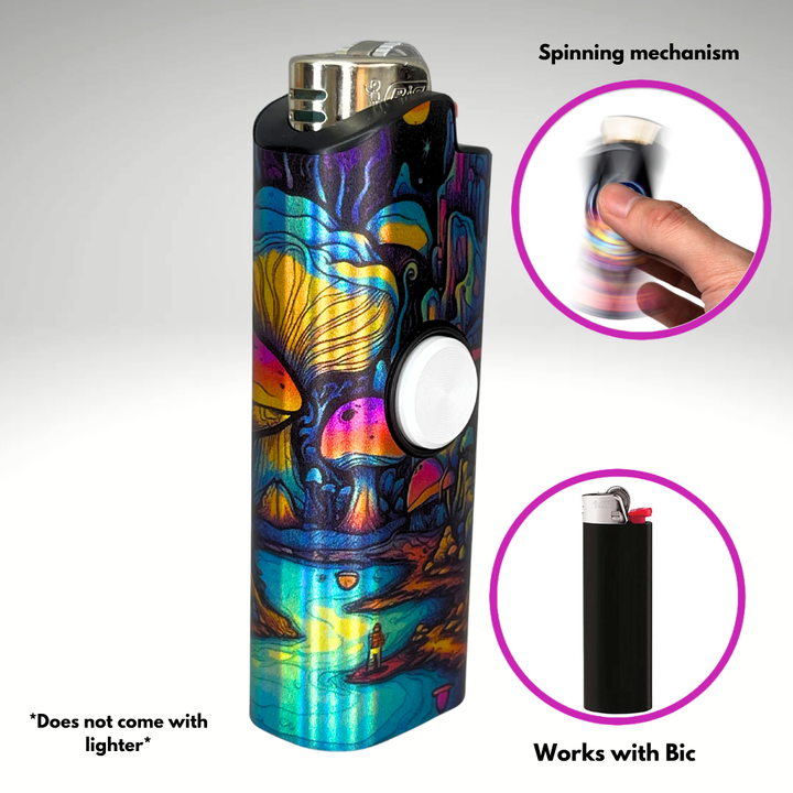 Fidget Spinner Lighter Case (Mushroom Land)
