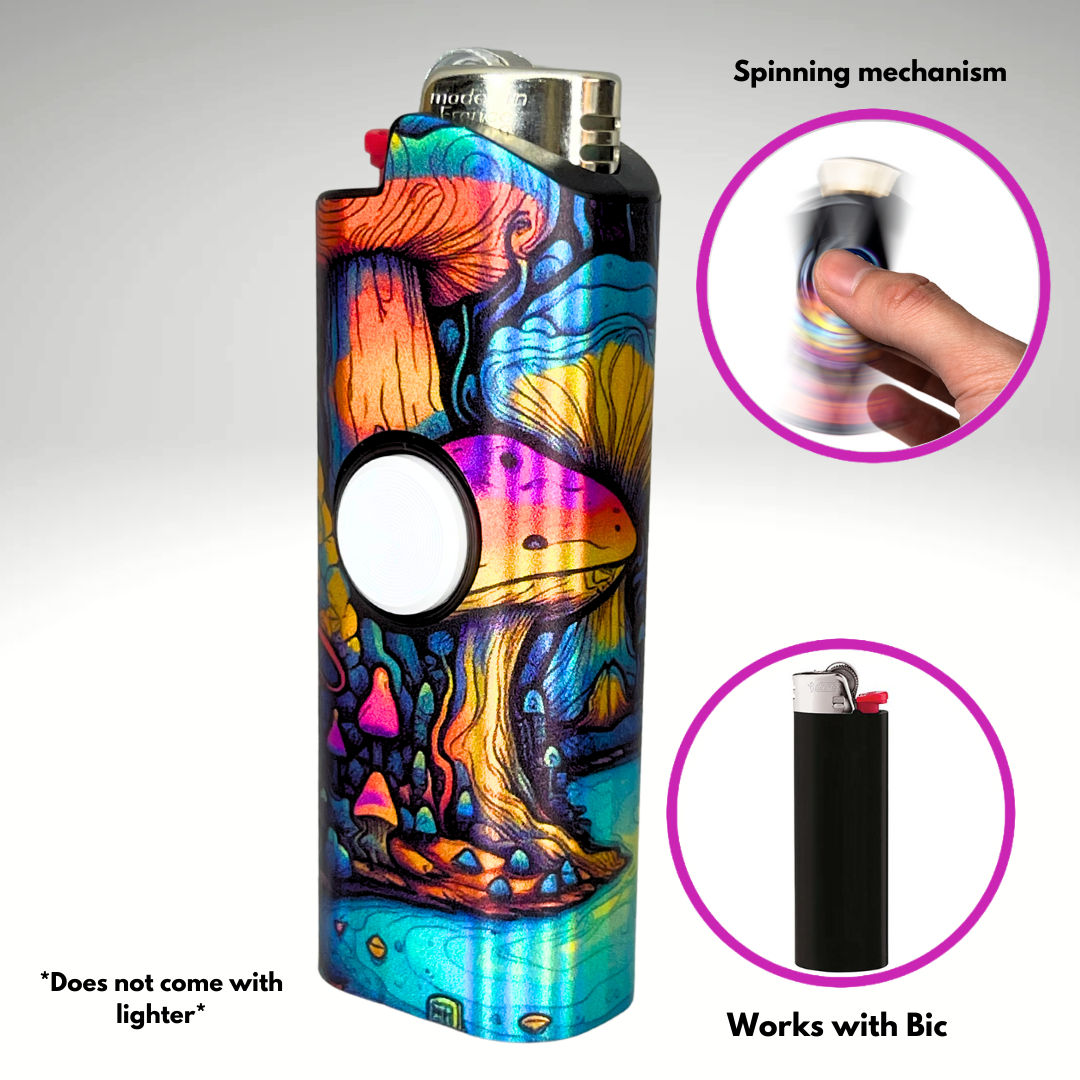 Fidget Spinner Lighter Case (Mushroom Land)