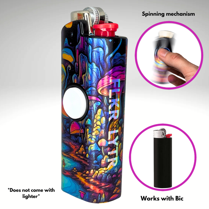 Fidget Spinner Lighter Case (Mushroom Land)