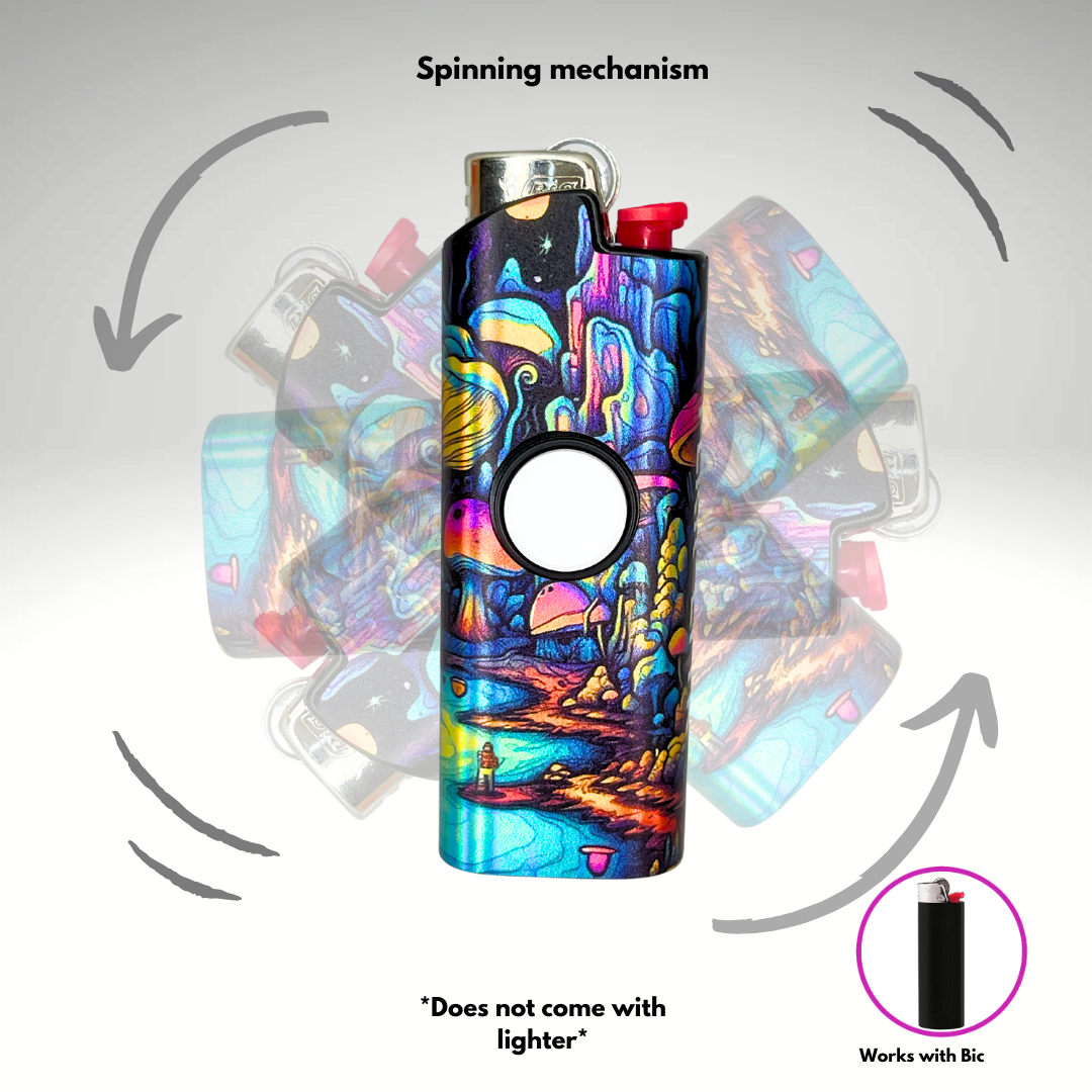 Fidget Spinner Lighter Case (Mushroom Land)