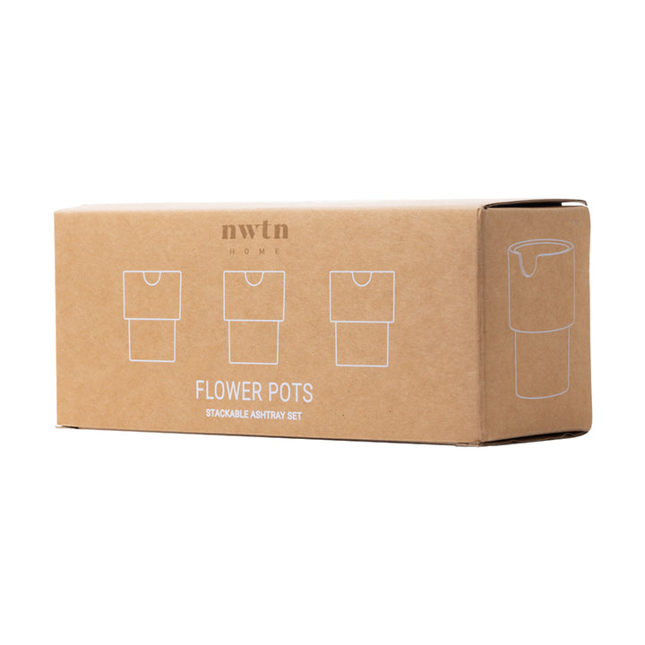 NWTN Home Flower Pots AshTray Set (Charcoal)