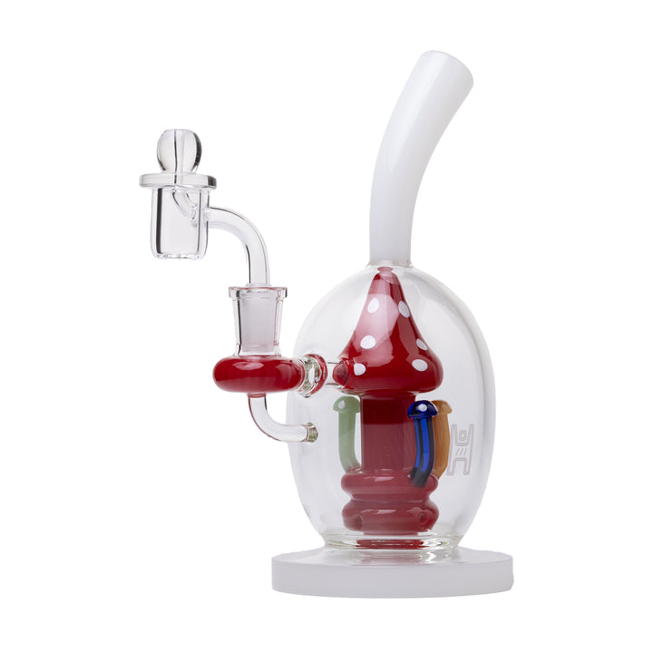 Human Grade Mushroom Globe Dab Rig (Red)