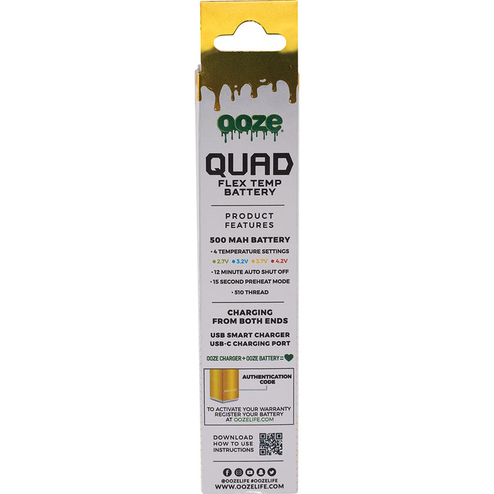 Ooze Quad Battery + Smart USB (Lucky Gold)