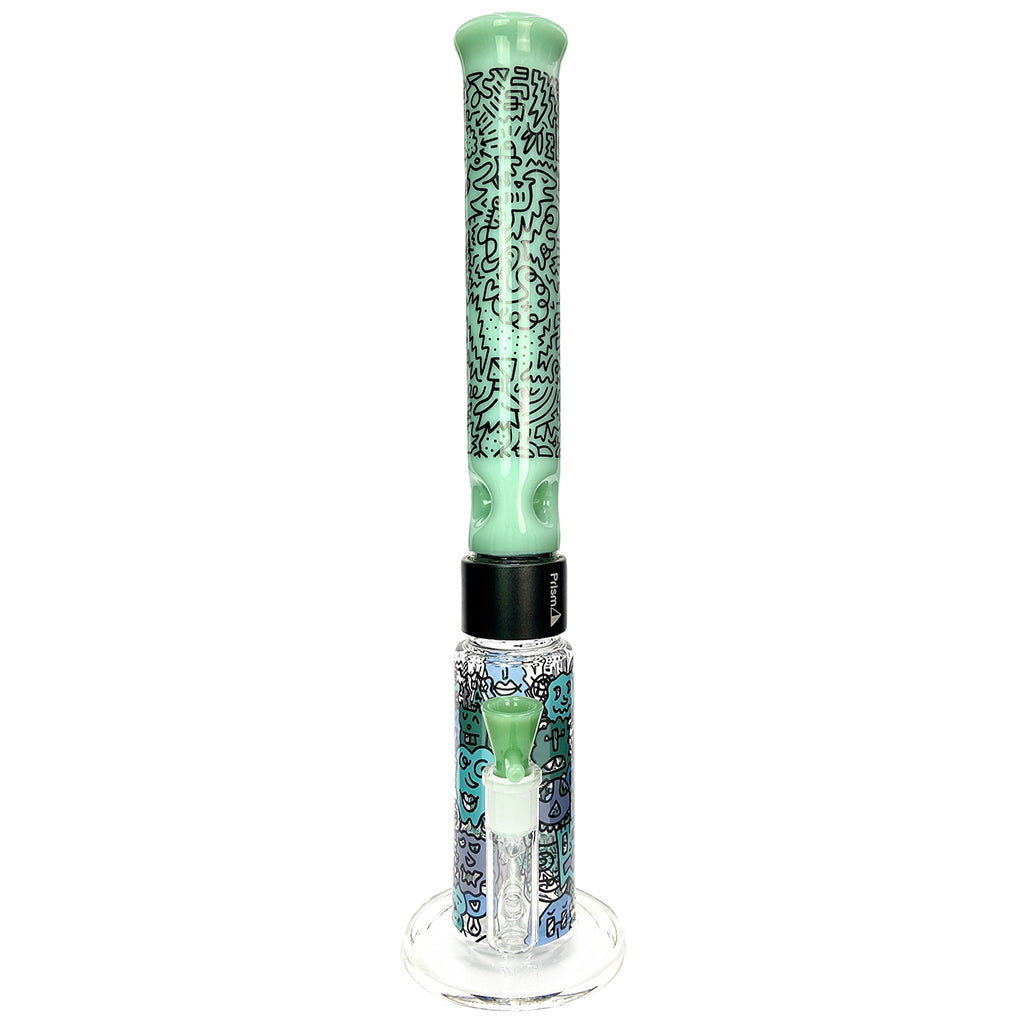 prism pipes 19" pretty done honeycomb perc straight tube bong