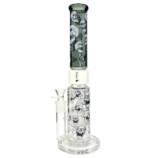 prism pipes 15" skull honeycomb perc straight tube bong