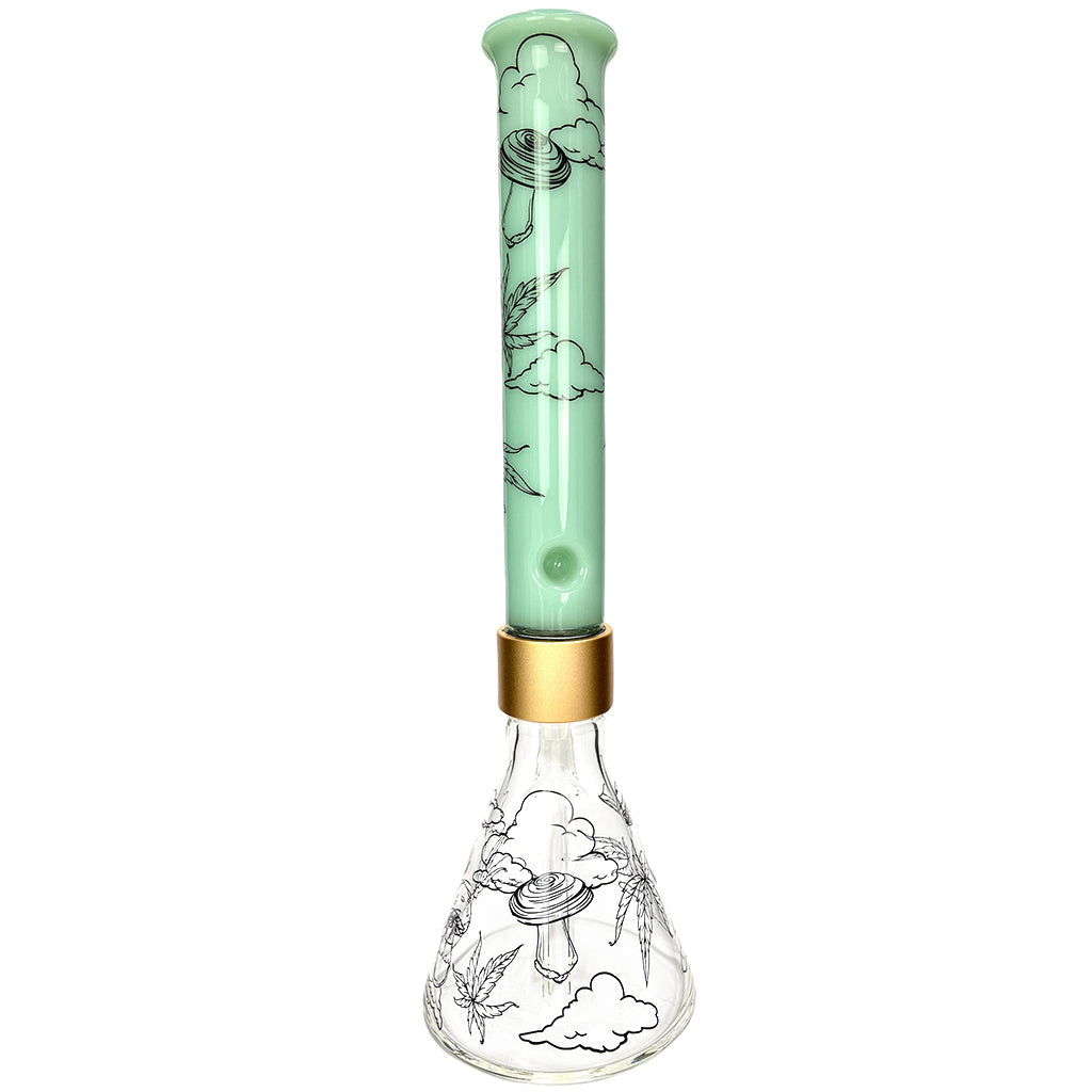 prism pipes sky high beaker bong green