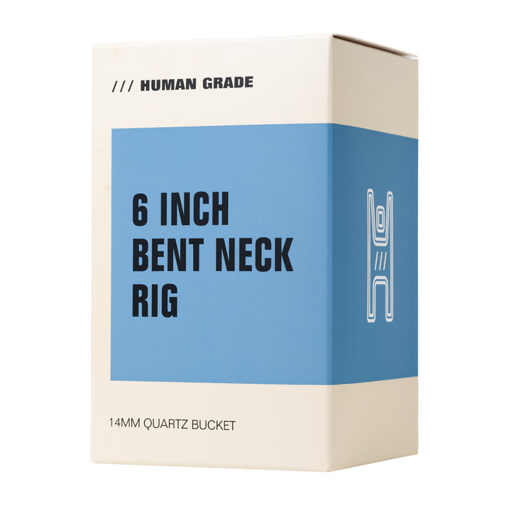 Human Grade 6.25" Bent Neck Dab Rig (Clear & White)
