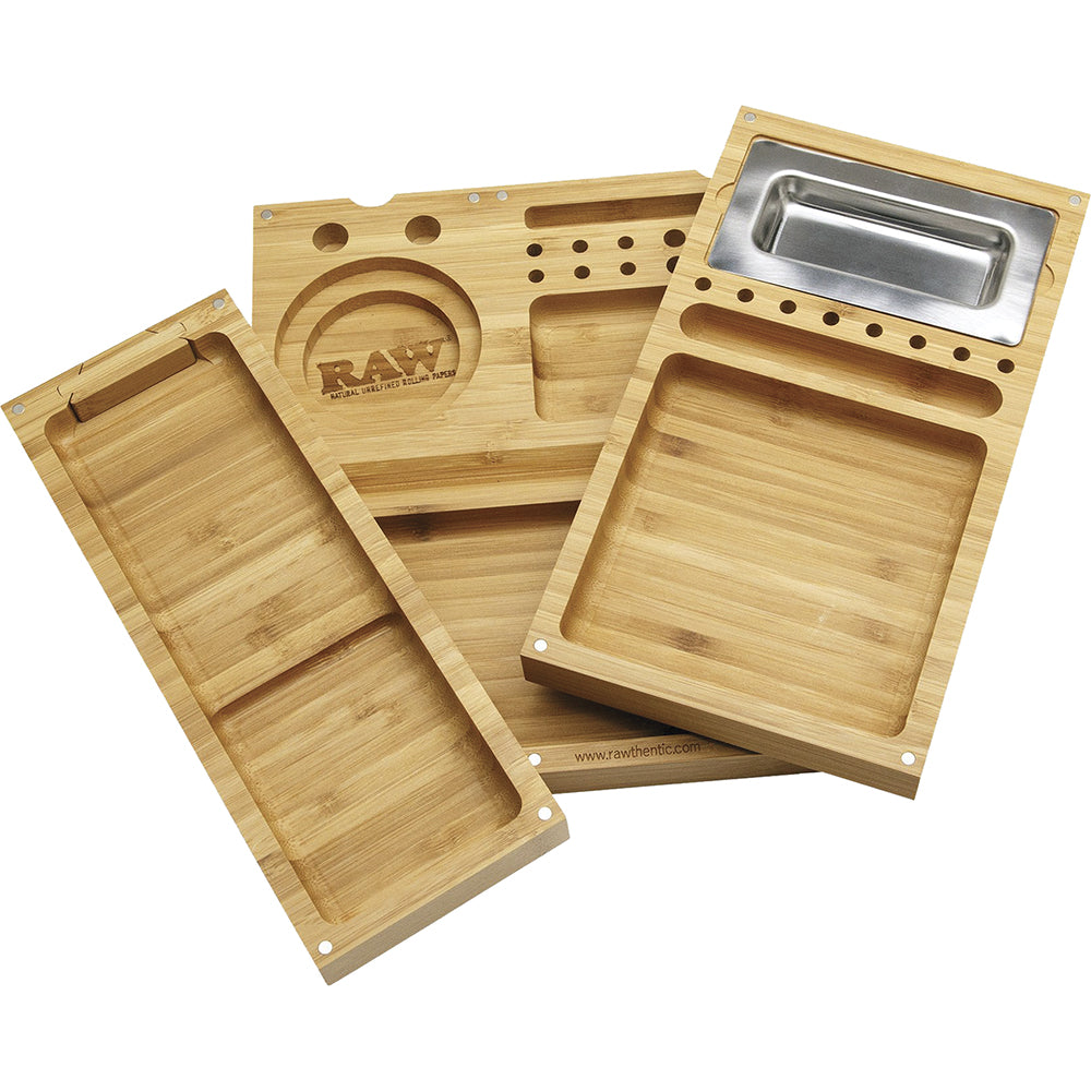 RAW Flipback Triple Bamboo Rolling Tray