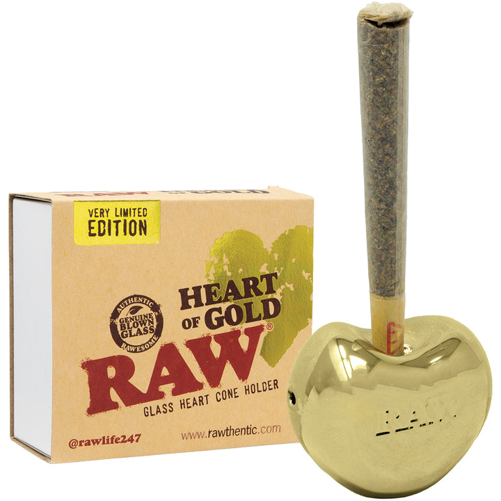 RAW Gold Glass Heart Cone Holder (Limited Edition)