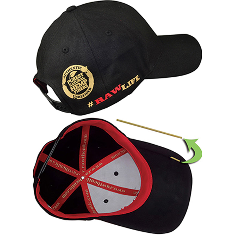 Raw Black Hat side and inside view