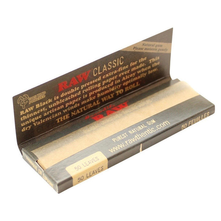 Raw® Classic Black 1.25” Rolling Papers