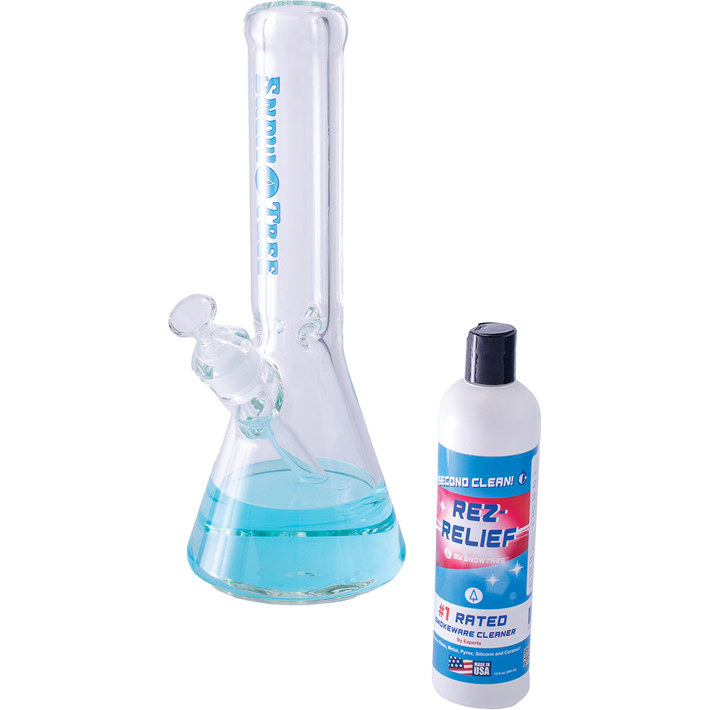 Rez Relief Cleaning Solution with bong