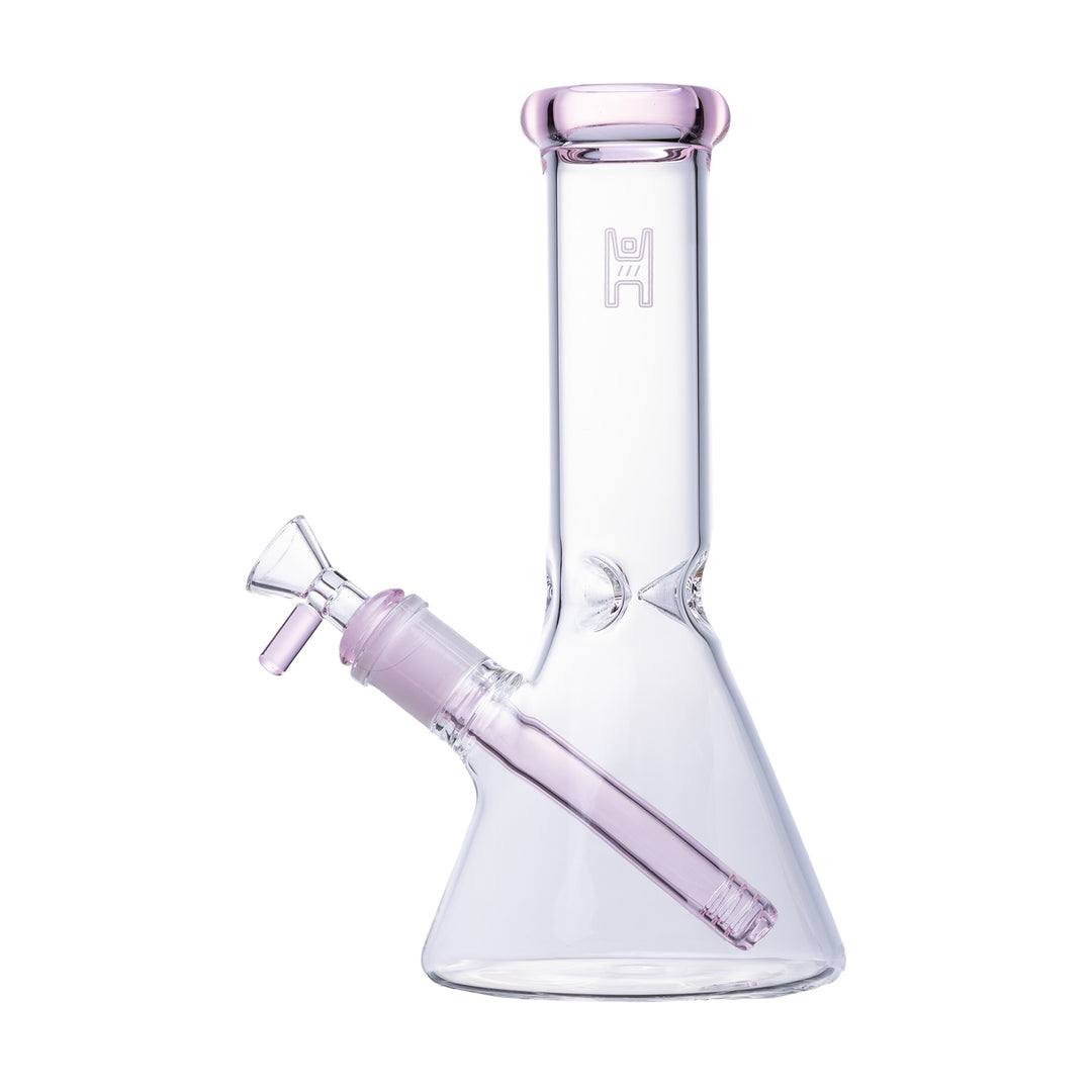 Human Grade 9" Beaker (Clear w/ Pink)