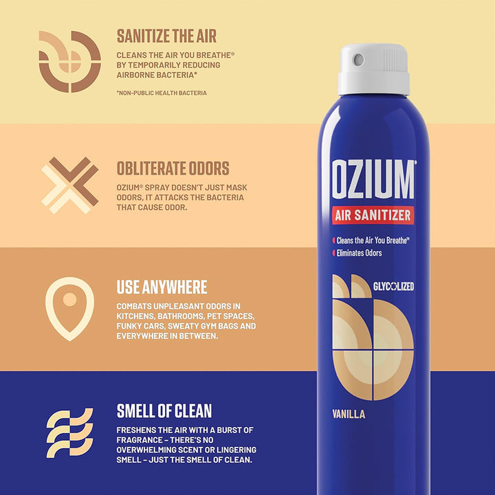Ozium Air Sanitizer Spray 8oz (Vanilla)