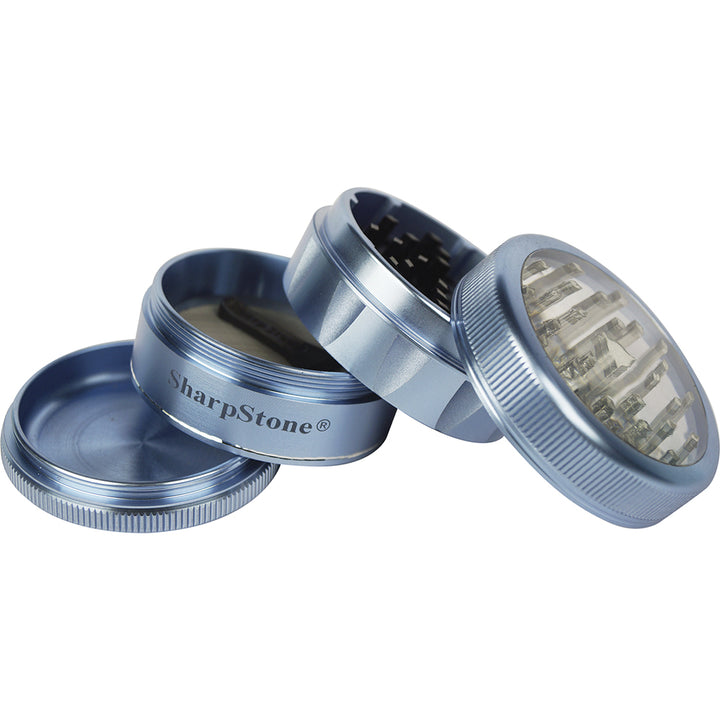 SharpStone Clear Top 2.5" 4-Piece Grinder (Blue)
