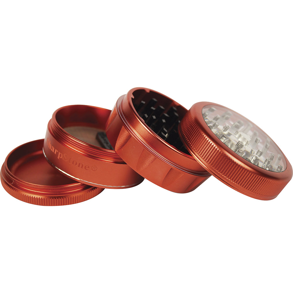 SharpStone Clear Top 2.5" 4-Piece Grinder (Red)