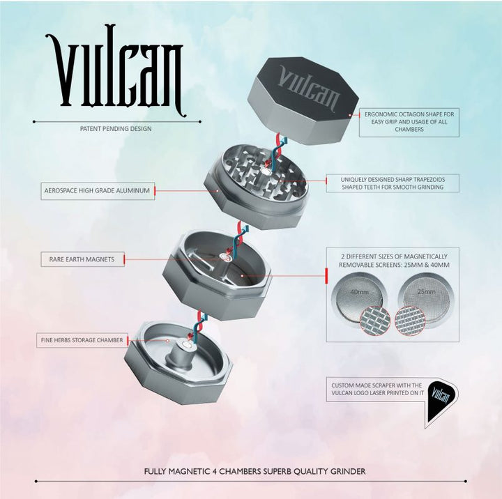 Vulcan 4-Piece Grinder 2.2" (Silver)