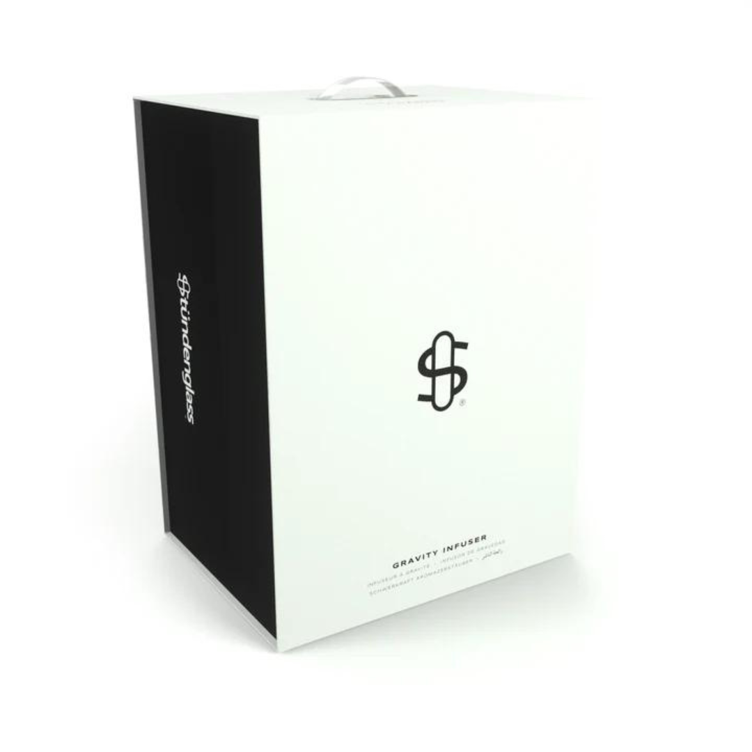 Stundenglass Gravity Infuser box side and front packaging