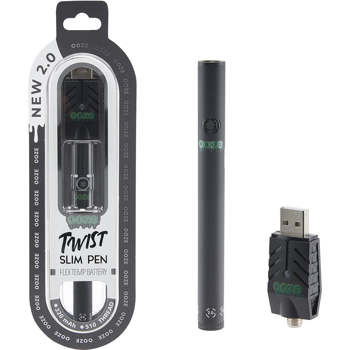 Ooze Slim Twist Vape Pen Battery 2.0 (Black)