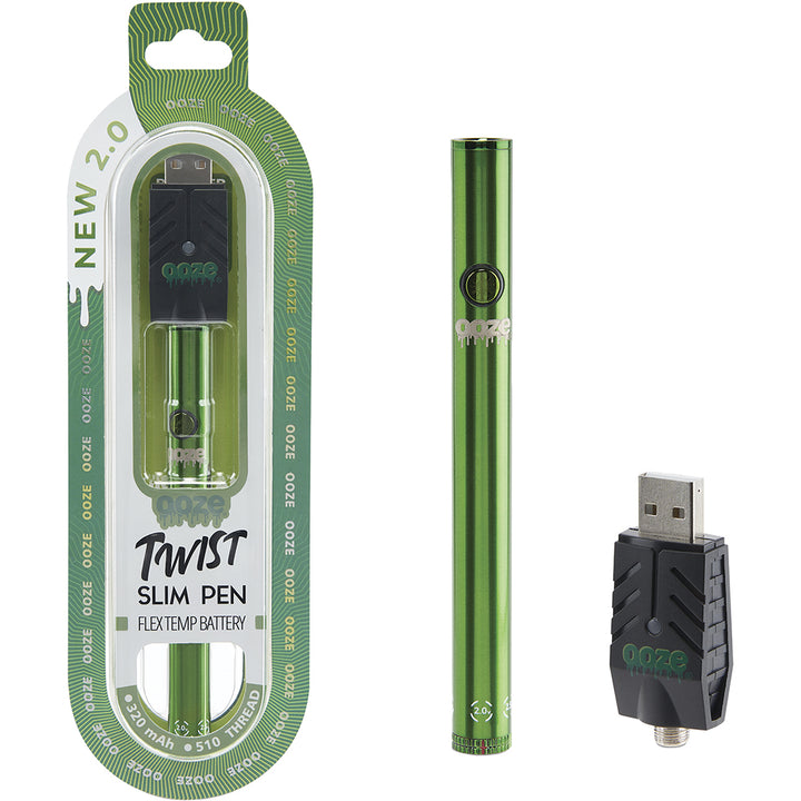 Ooze Slim Twist Vape Pen Battery 2.0 (Green)