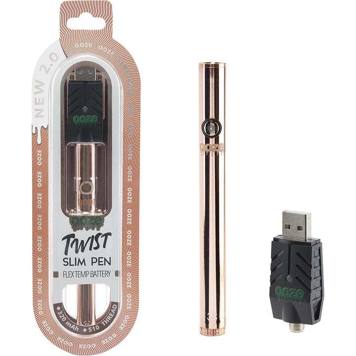 Ooze Slim Twist Vape Pen Battery 2.0 (Rose Gold)