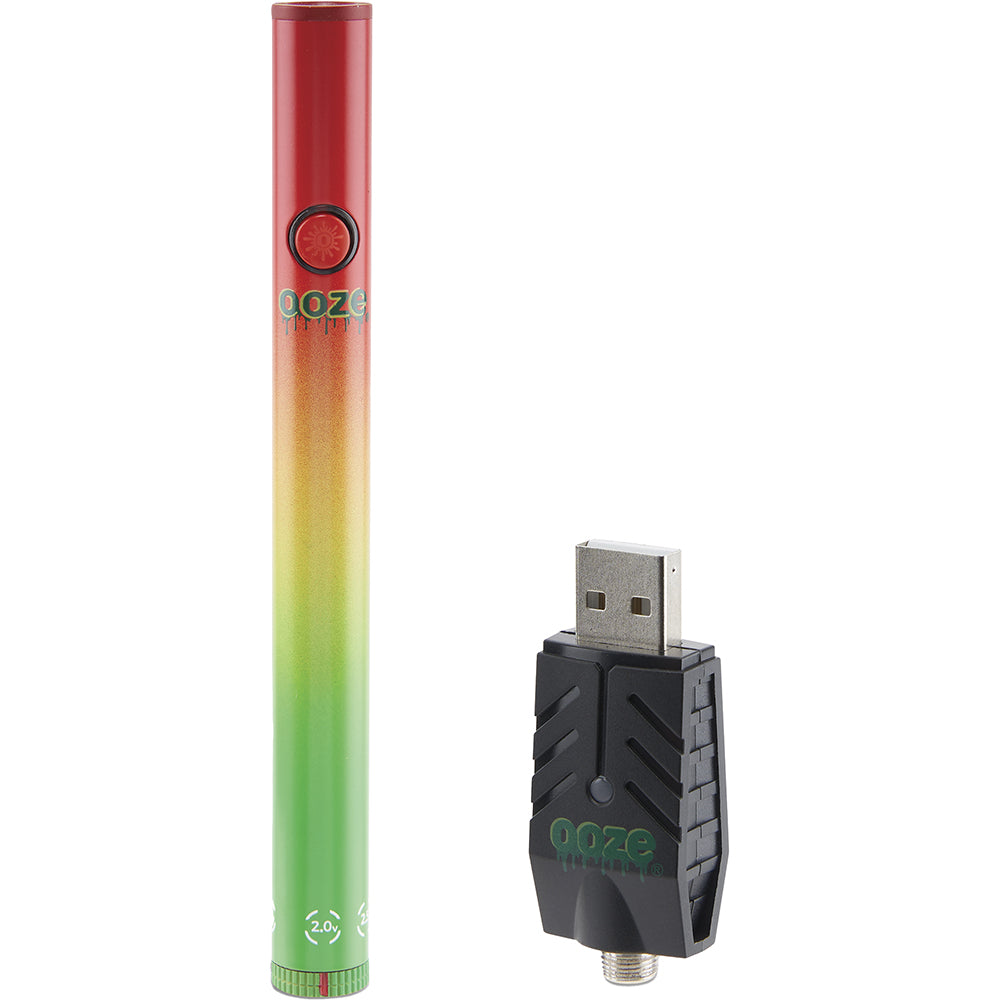 Ooze Slim Twist Vape Pen Battery 2.0 (Rasta)