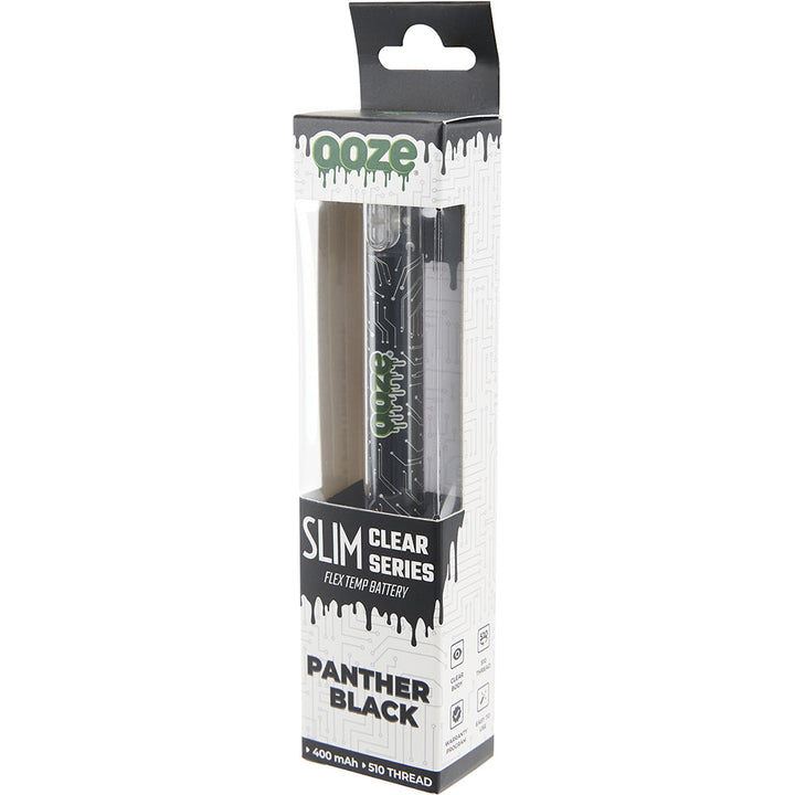 Ooze Slim Clear Pen Battery and Charger black  packaging