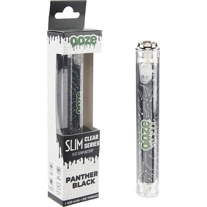 Ooze Slim Clear Pen Battery and Charger black with box