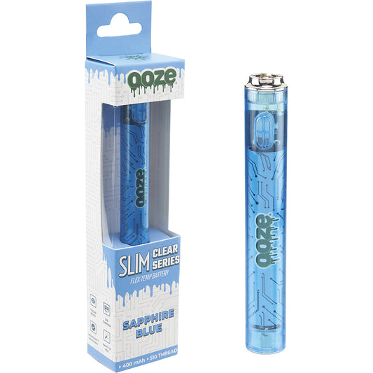 Ooze Slim Clear Pen Battery & Charger (Blue)