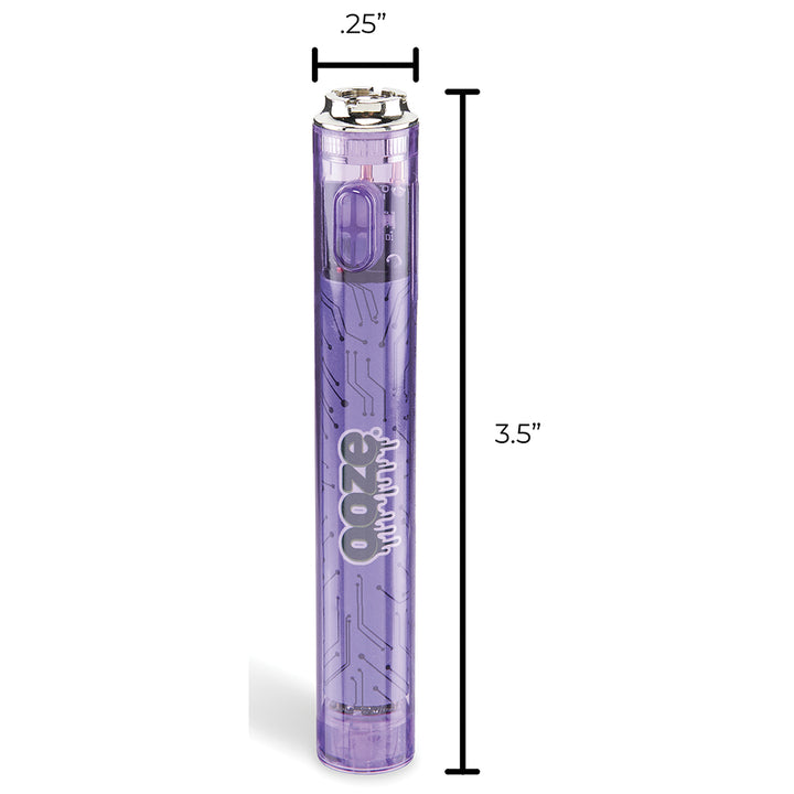 Ooze Slim Clear Pen Battery & Charger (Purple)