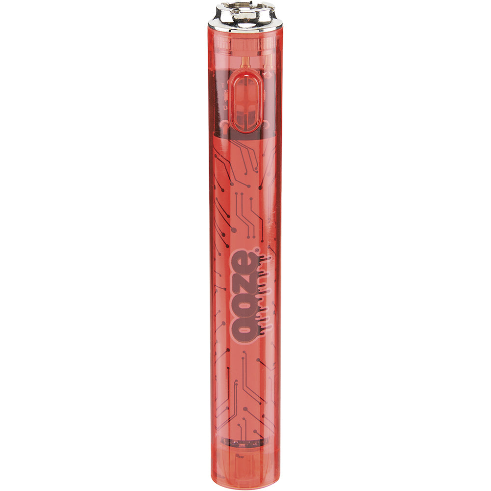 Ooze Slim Clear Pen Battery & Charger (Red)