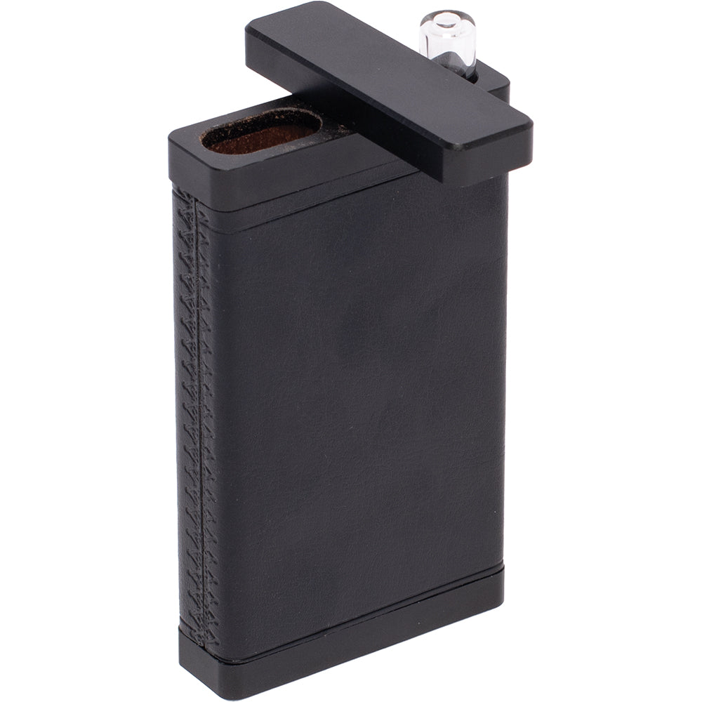 Black Leather & Black Dugout with Glass Chillum