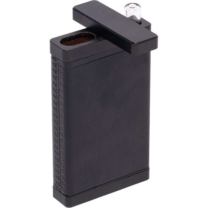Black Leather & Black Dugout with Glass Chillum