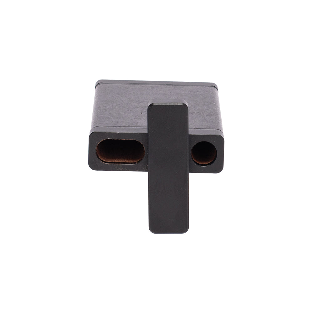 Black Leather & Black Dugout with Glass Chillum