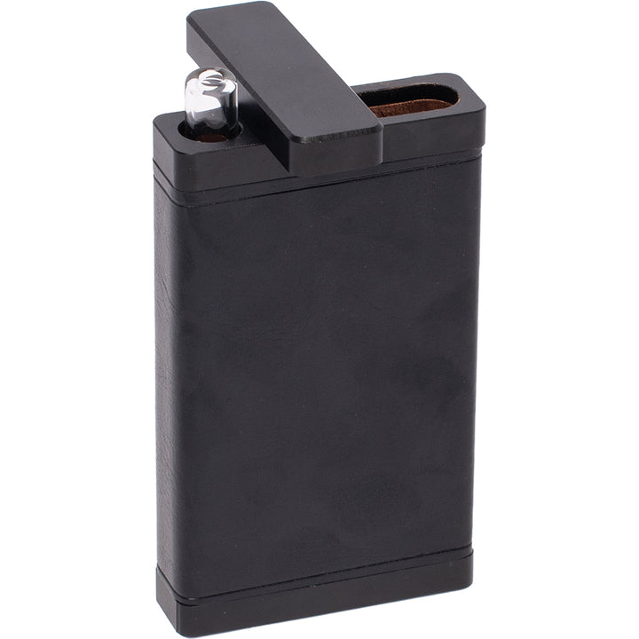 Black Leather & Black Dugout with Glass Chillum