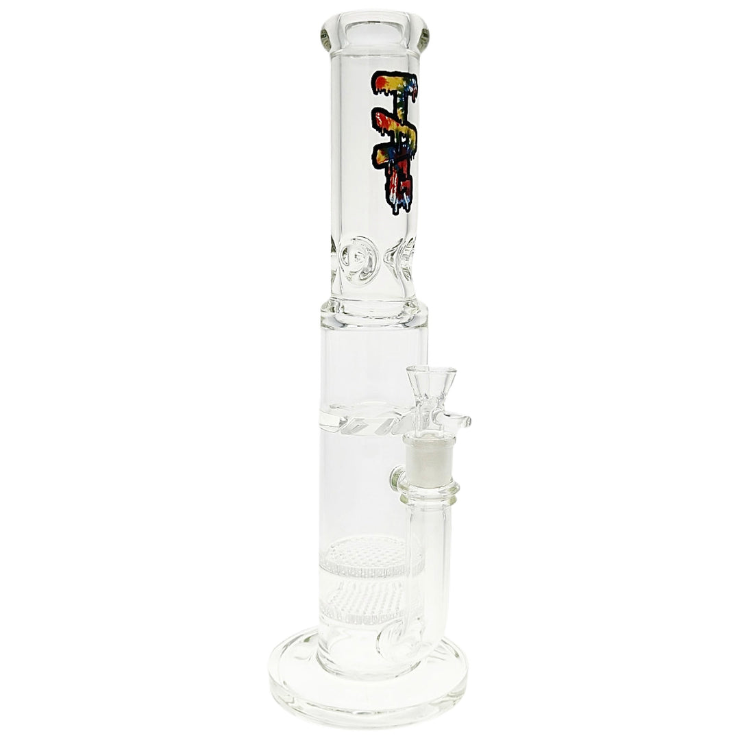 Thick Ass Glass Double Honeycomb Perc Straight Tube Water Pipe