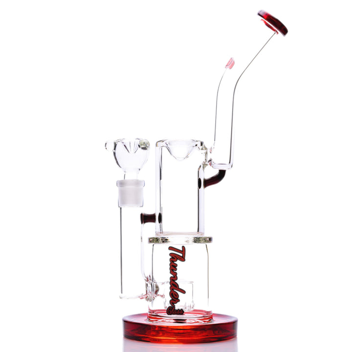 Thunder Glass Stacked Chamber Bong ruby