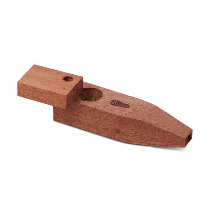 Square Wood Pipe with Lid (African Mahogany)